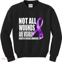 Not All Wounds Are Visible Domestic Violence Awareness Kids Sweatshirt thumb 0