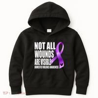 Not All Wounds Are Visible Domestic Violence Awareness Kids Hoodie thumb 0
