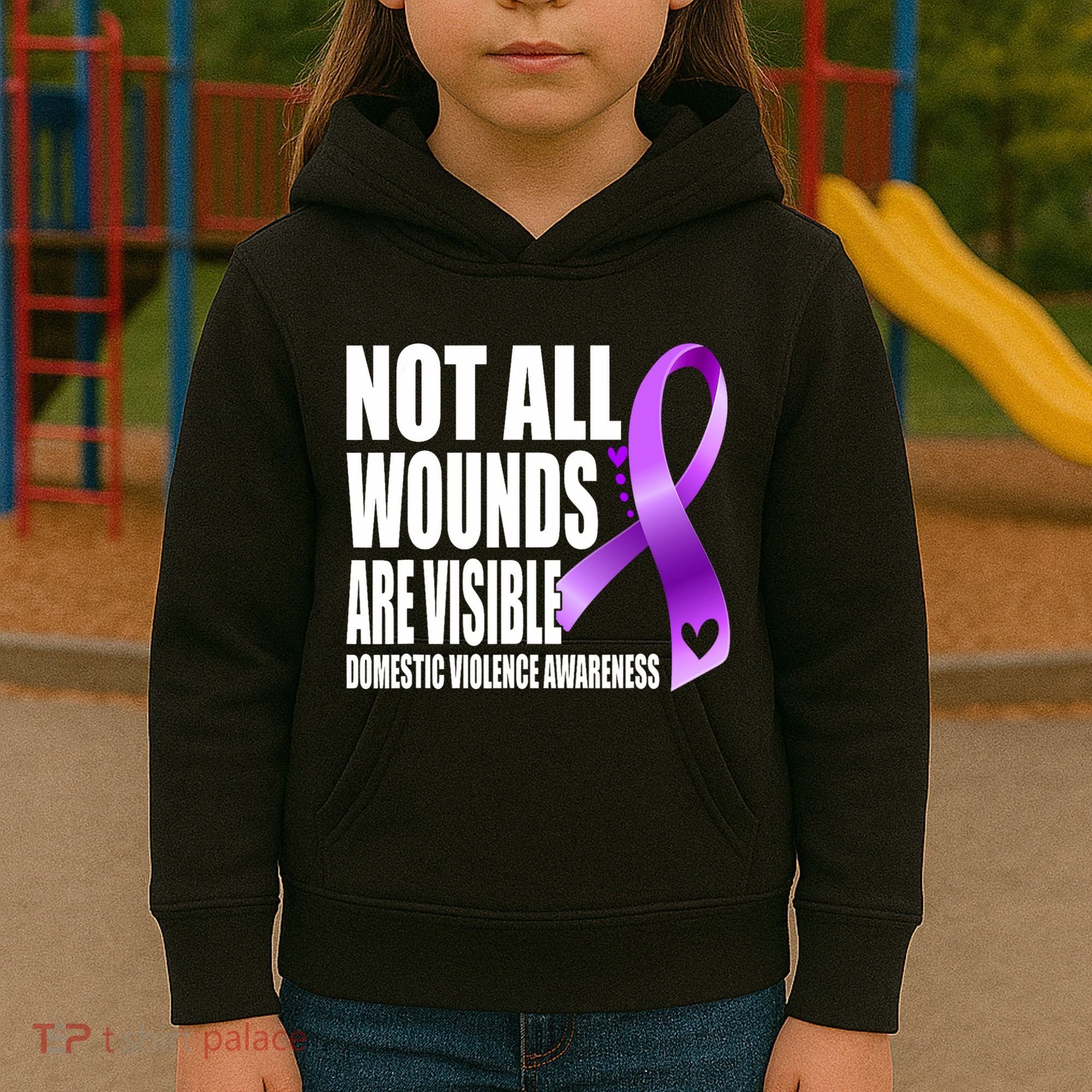 Not All Wounds Are Visible Domestic Violence Awareness Kids Hoodie