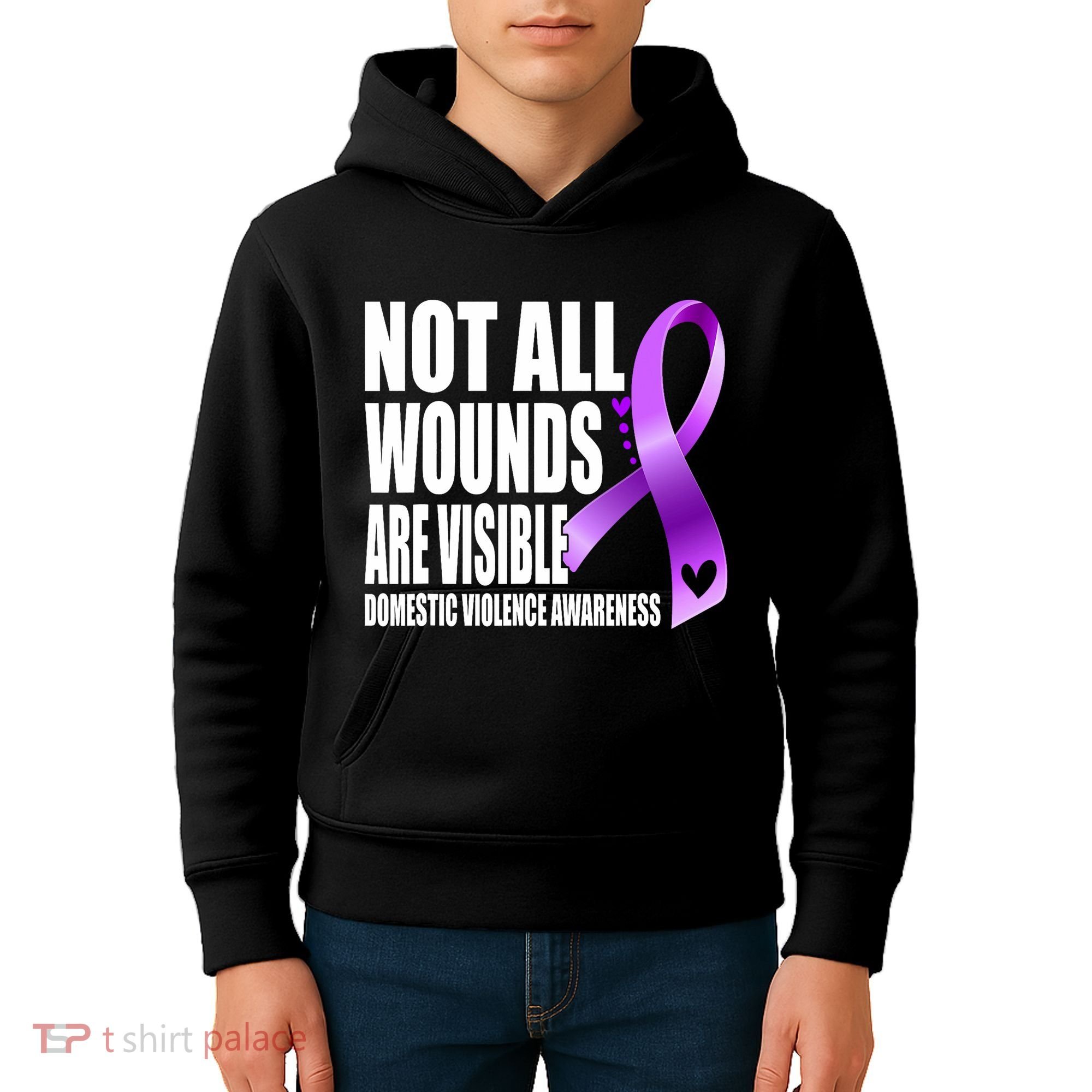 Not All Wounds Are Visible Domestic Violence Awareness Kids Hoodie