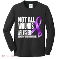 Not All Wounds Are Visible Domestic Violence Awareness Kids Long Sleeve Shirt thumb 0