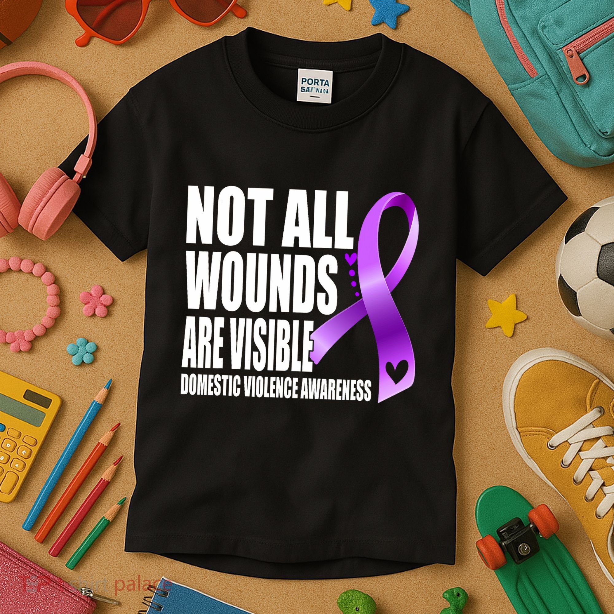 Not All Wounds Are Visible Domestic Violence Awareness Kids T-Shirt
