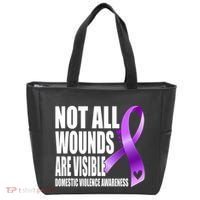 Not All Wounds Are Visible Domestic Violence Awareness Tote Bag thumb 0