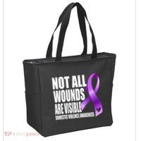 Not All Wounds Are Visible Domestic Violence Awareness Tote Bag thumb 2