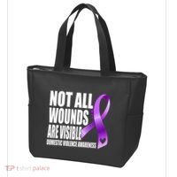 Not All Wounds Are Visible Domestic Violence Awareness Tote Bag thumb 3