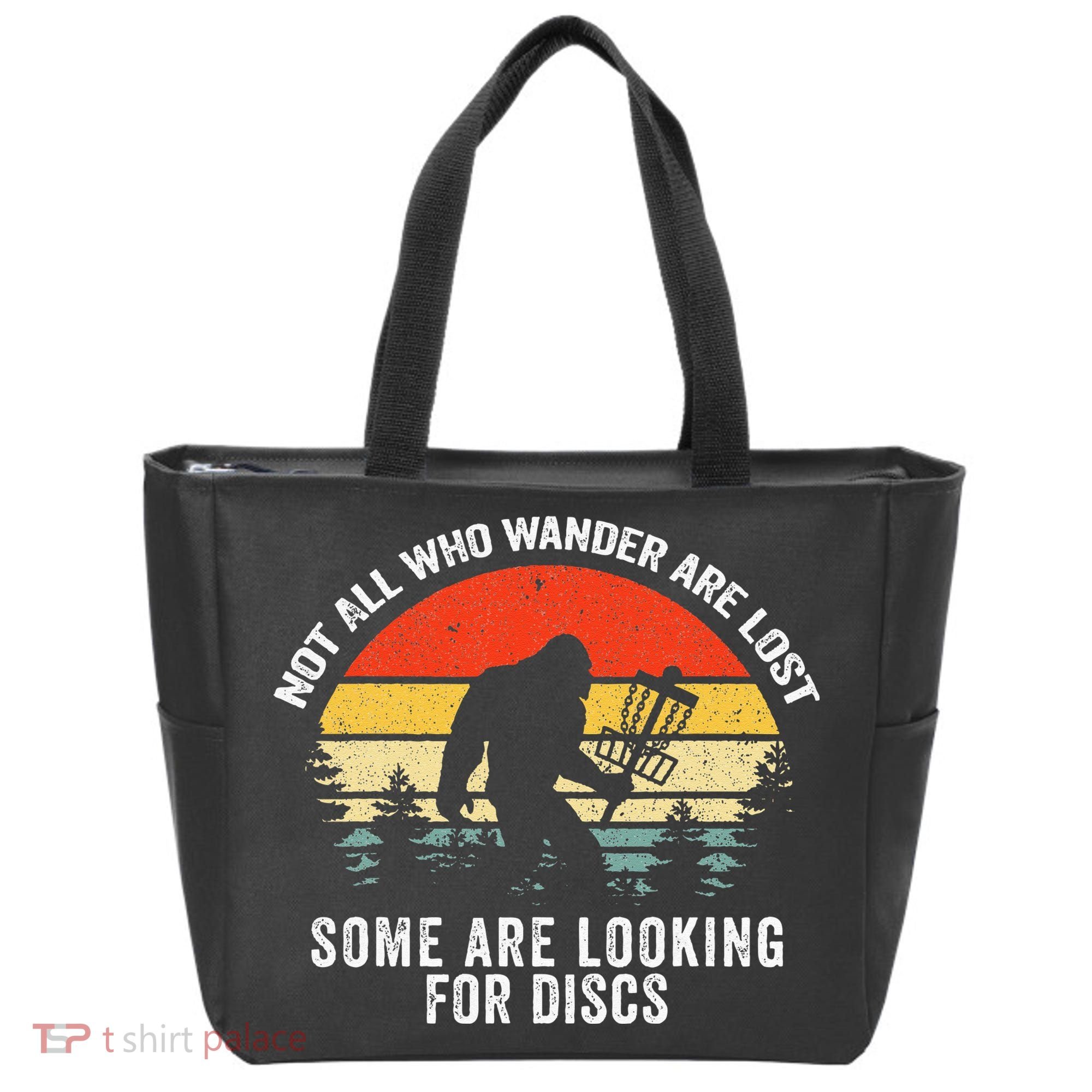 Not All Who Wander Are Lost Disc Golf Bigfoot Christmas Tote Bag