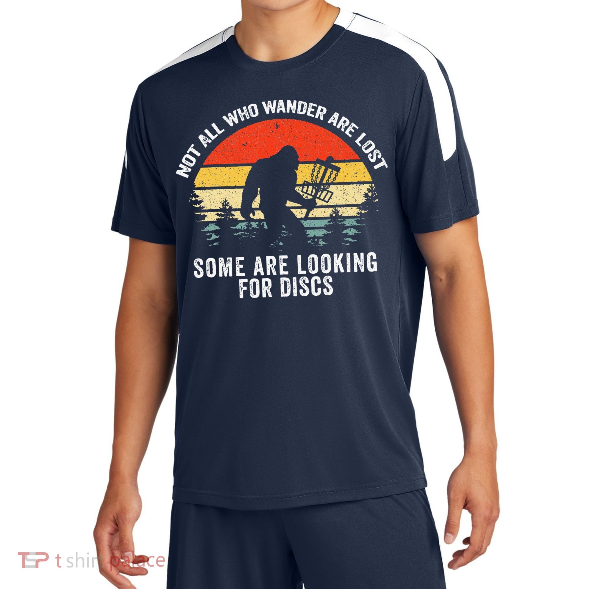 Not All Who Wander Are Lost Disc Golf Bigfoot Christmas Sport-Tek Competitor United Soccer Jersey
