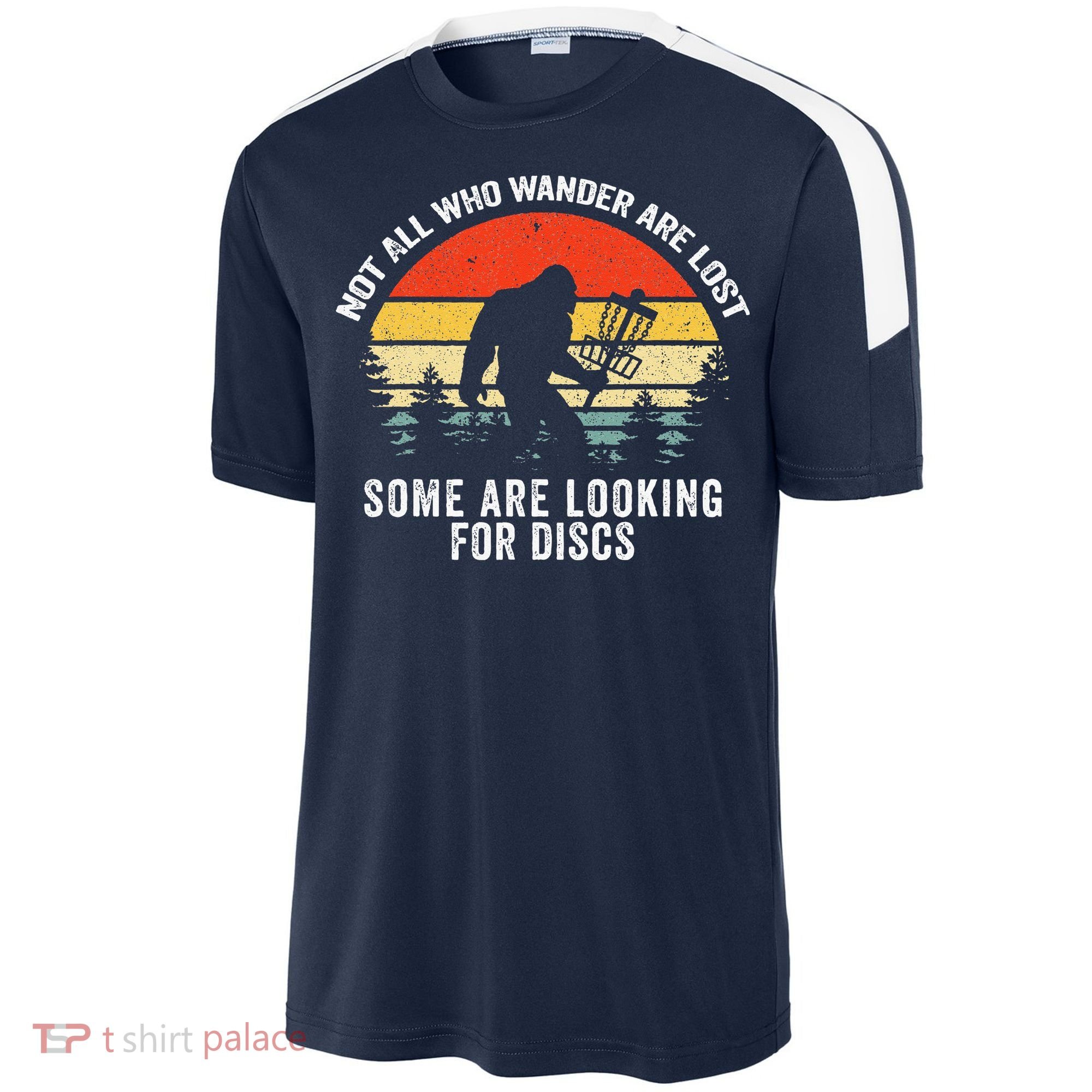 Not All Who Wander Are Lost Disc Golf Bigfoot Christmas Sport-Tek Competitor United Soccer Jersey