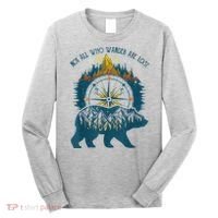 Not All Who Wander Are Lost Bear Camping Crew Happy Camper Long Sleeve Shirt thumb 0