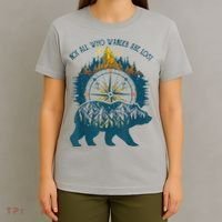 Not All Who Wander Are Lost Bear Camping Crew Happy Camper T-Shirt thumb 4