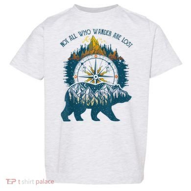 Not All Who Wander Are Lost Bear Camping Crew Happy Camper Toddler T-Shirt