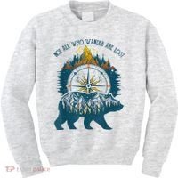Not All Who Wander Are Lost Bear Camping Crew Happy Camper Kids Sweatshirt thumb 0