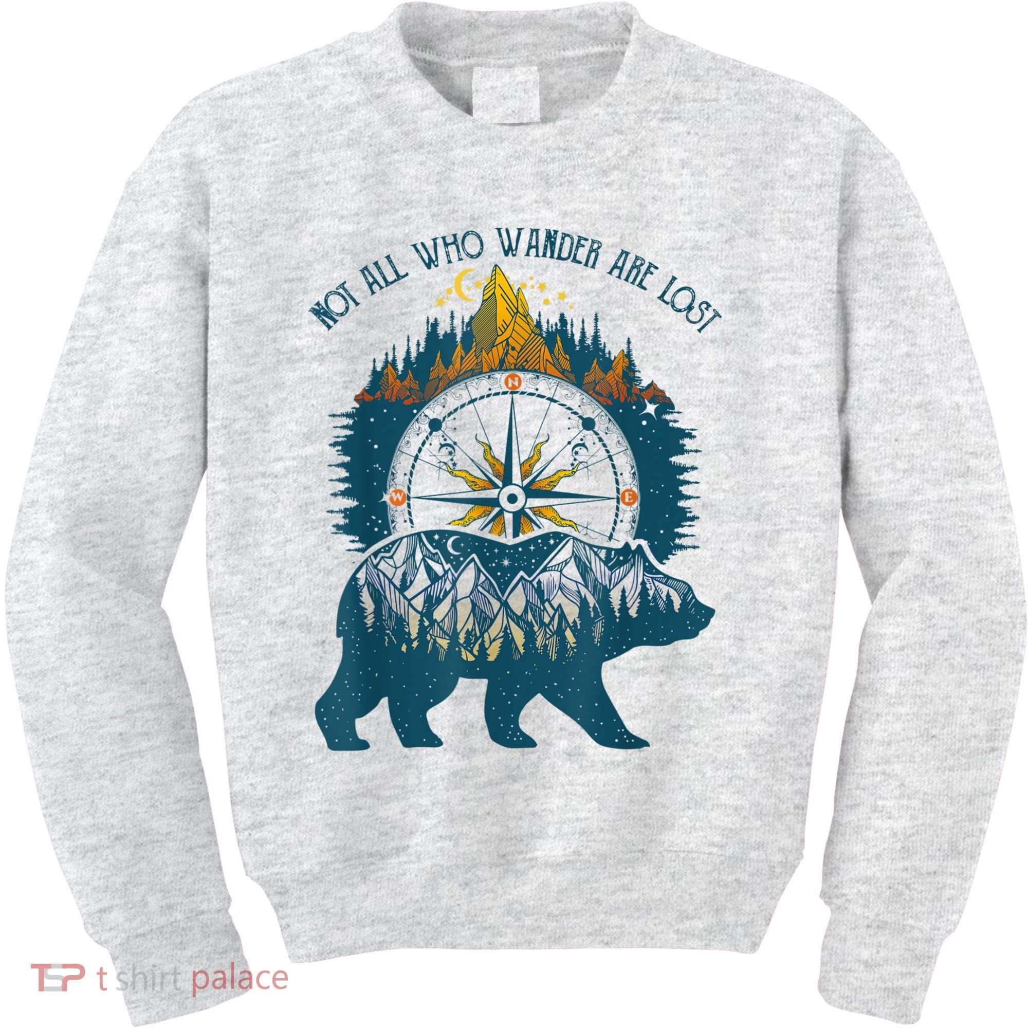 Not All Who Wander Are Lost Bear Camping Crew Happy Camper Kids Sweatshirt