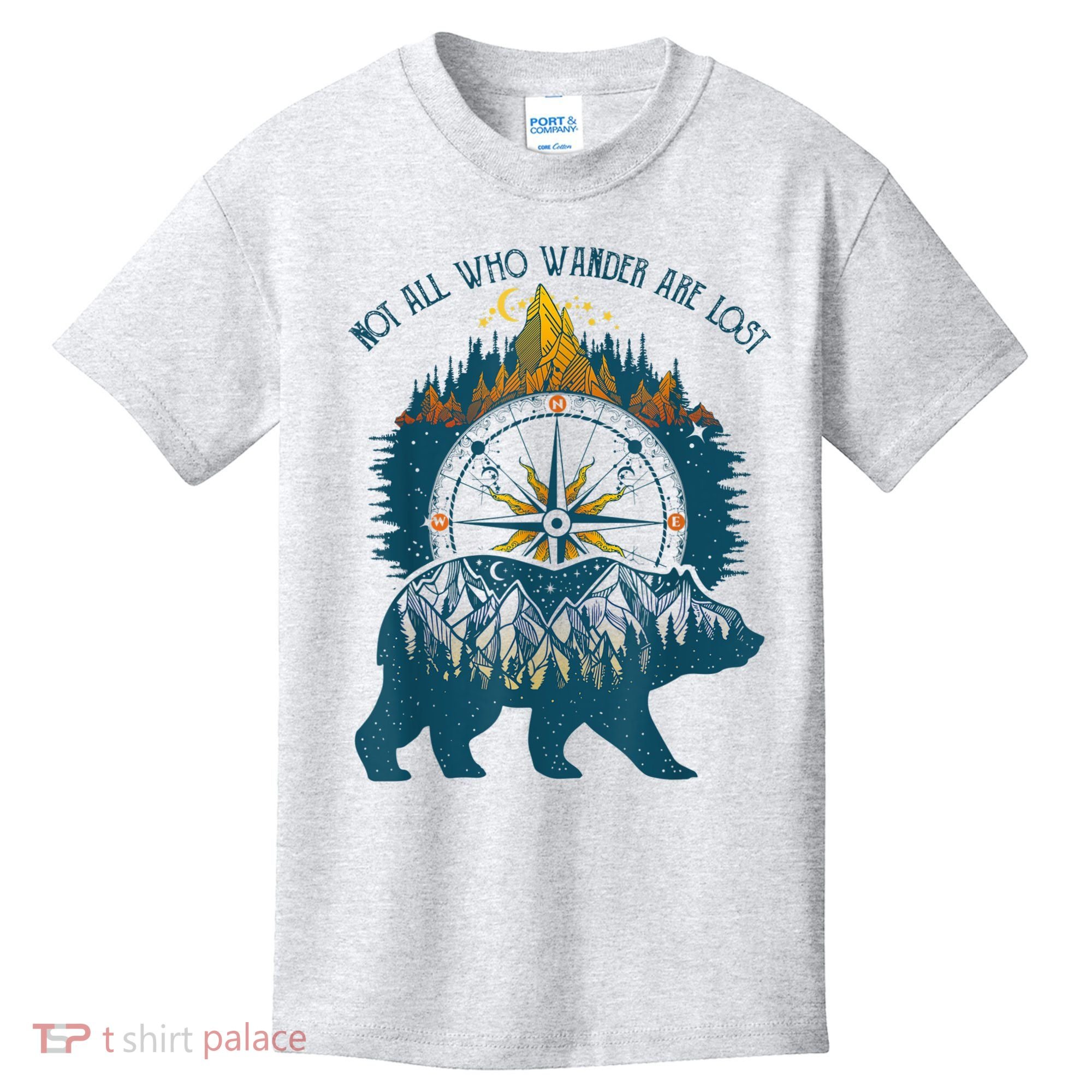 Not All Who Wander Are Lost Bear Camping Crew Happy Camper Kids T-Shirt