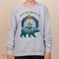Not All Who Wander Are Lost Bear Camping Crew Happy Camper Women's Sweatshirt thumb 0
