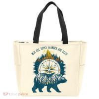 Not All Who Wander Are Lost Bear Camping Crew Happy Camper Tote Bag thumb 0