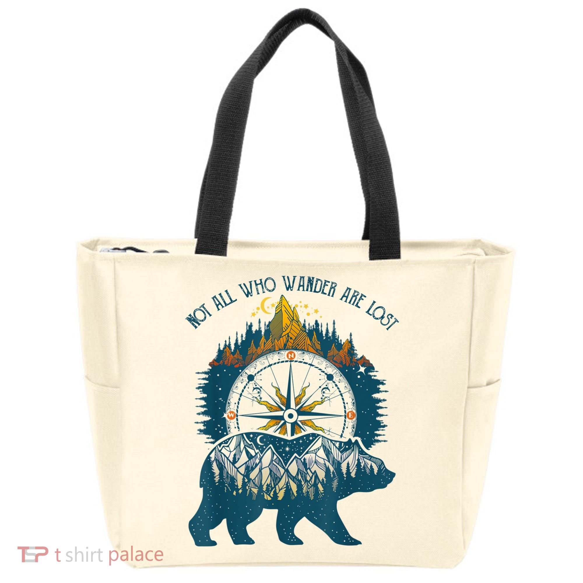 Not All Who Wander Are Lost Bear Camping Crew Happy Camper Tote Bag