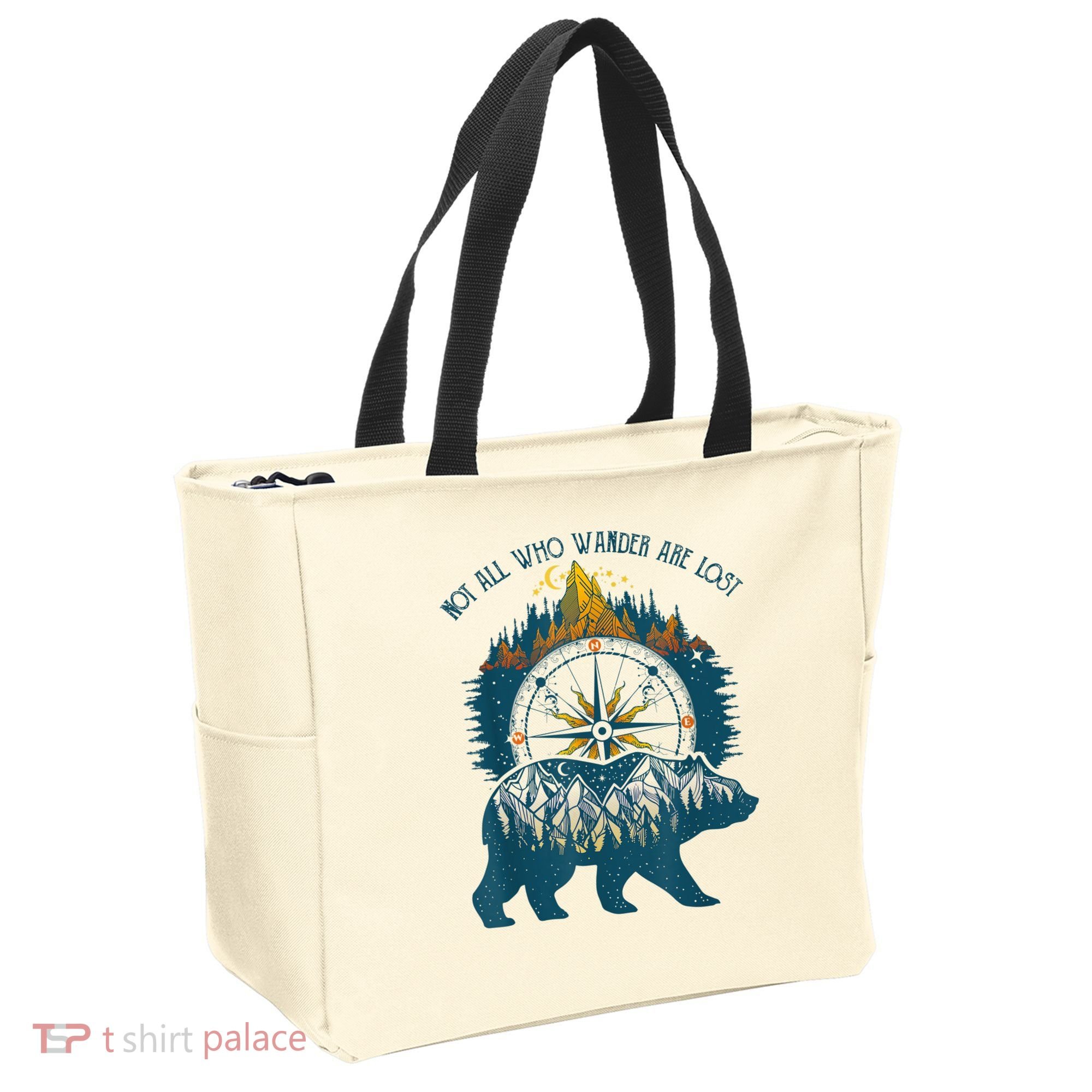 Not All Who Wander Are Lost Bear Camping Crew Happy Camper Tote Bag