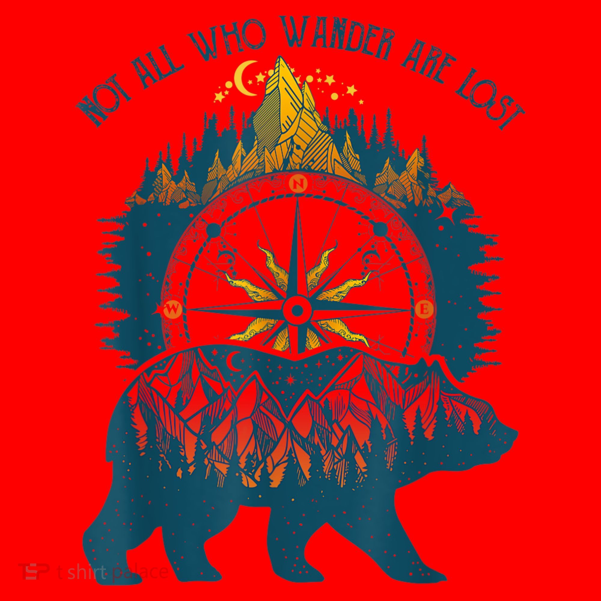 Not All Who Wander Are Lost Bear Camping Crew Happy Camper Santa Hat