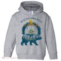 Not All Who Wander Are Lost Bear Camping Crew Happy Camper Toddler Hoodie thumb 0