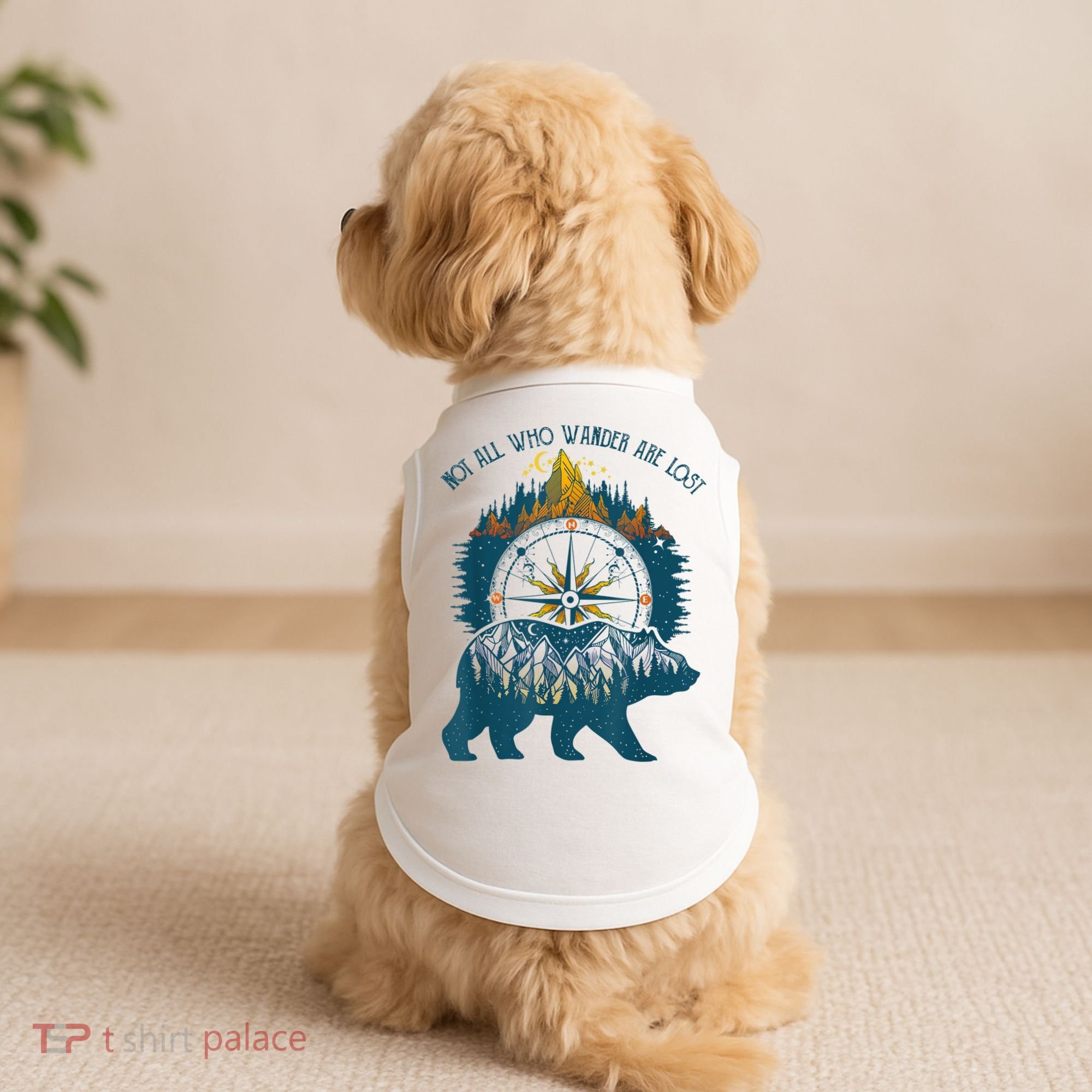 Not All Who Wander Are Lost Bear Camping Crew Happy Camper Doggie Tank