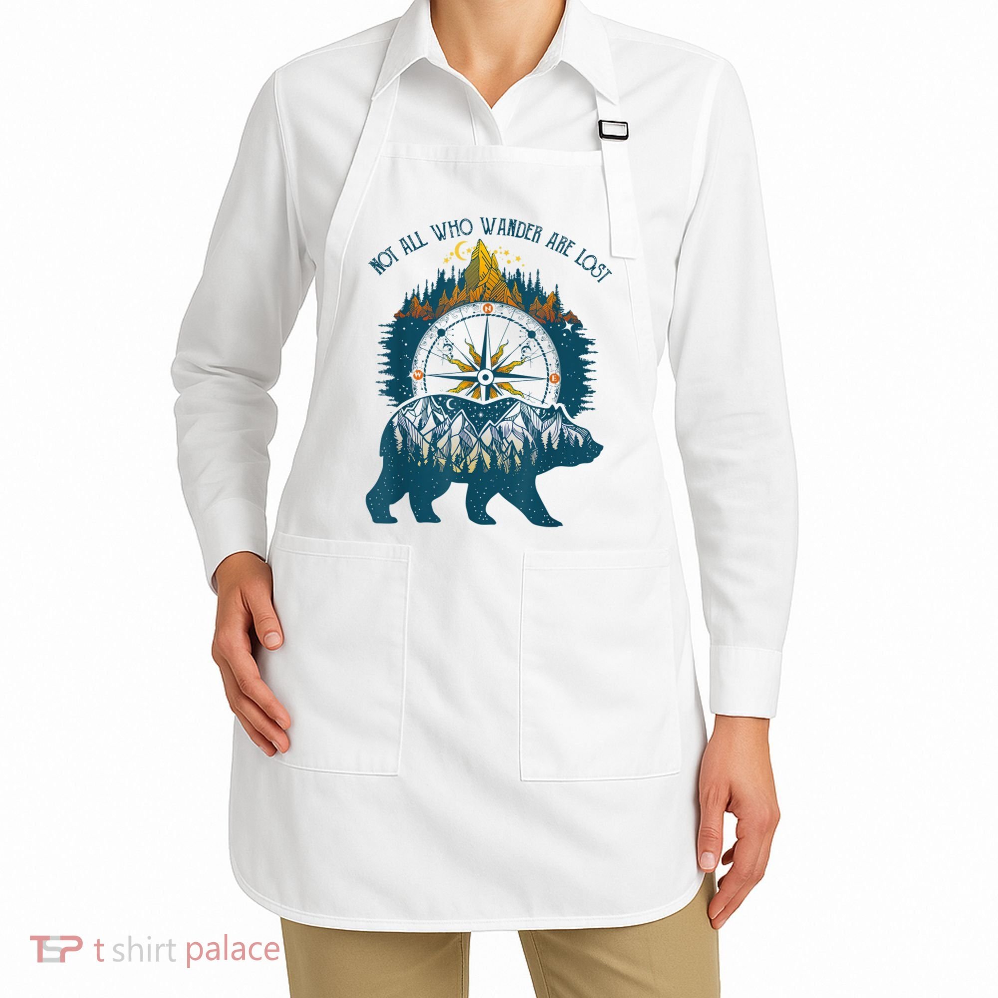 Not All Who Wander Are Lost Bear Camping Crew Happy Camper Apron