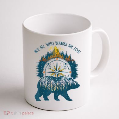 Not All Who Wander Are Lost Bear Camping Crew Happy Camper Coffee Mug back