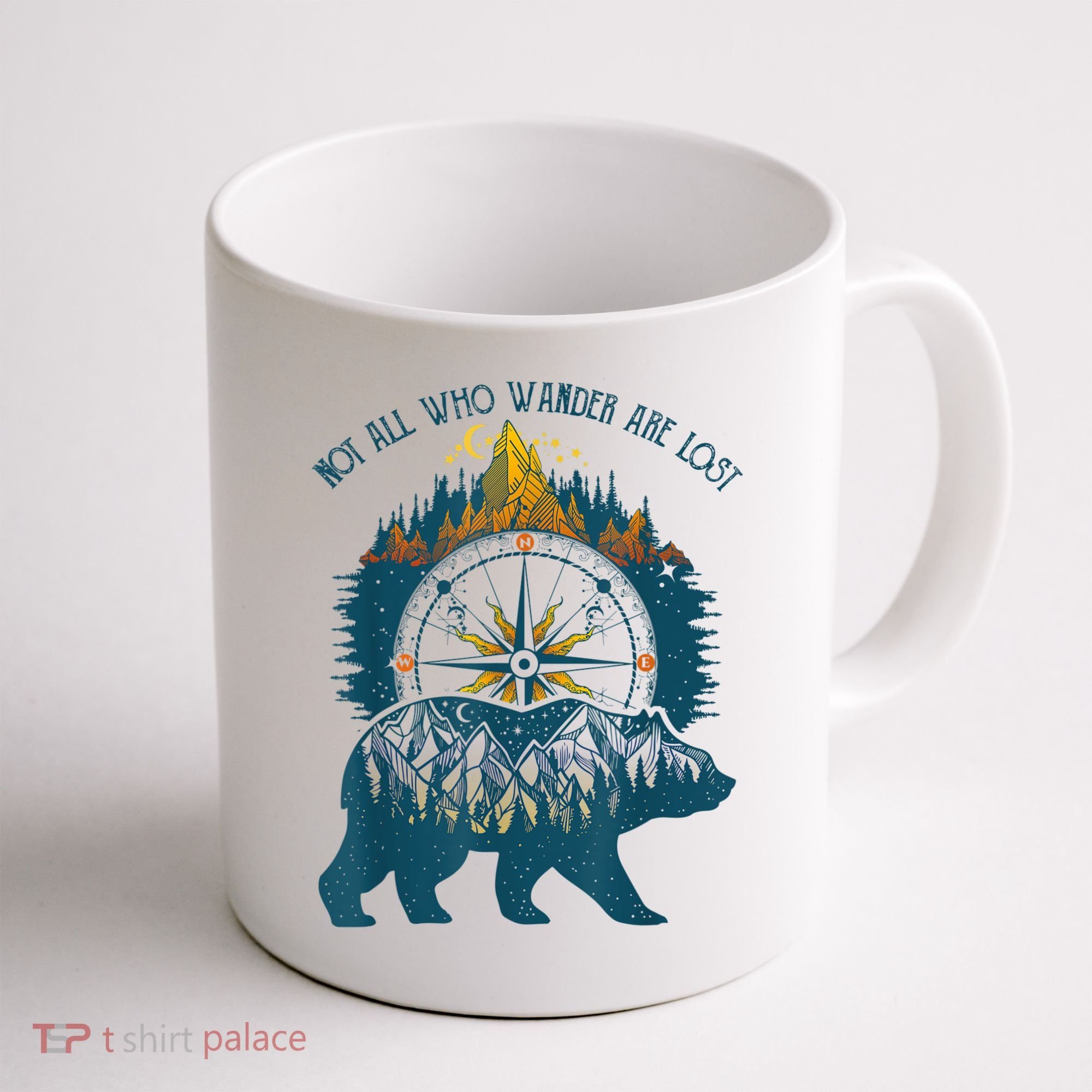 Not All Who Wander Are Lost Bear Camping Crew Happy Camper Coffee Mug
