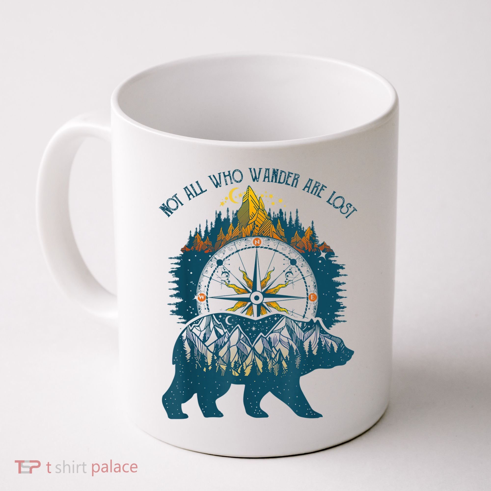 Not All Who Wander Are Lost Bear Camping Crew Happy Camper Coffee Mug