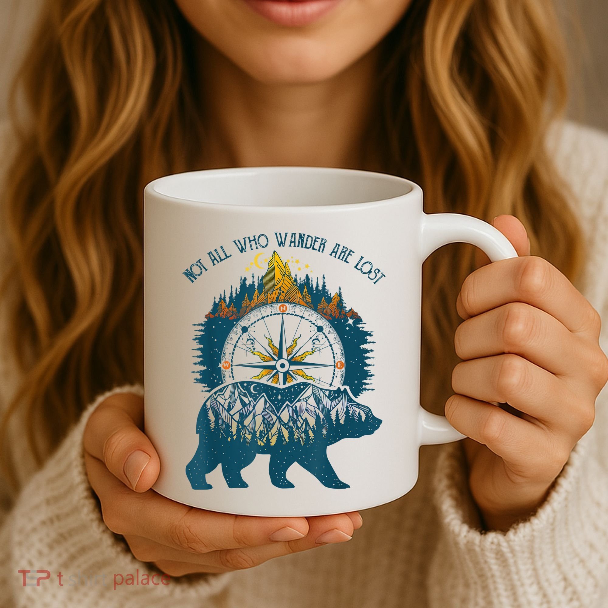 Not All Who Wander Are Lost Bear Camping Crew Happy Camper Coffee Mug