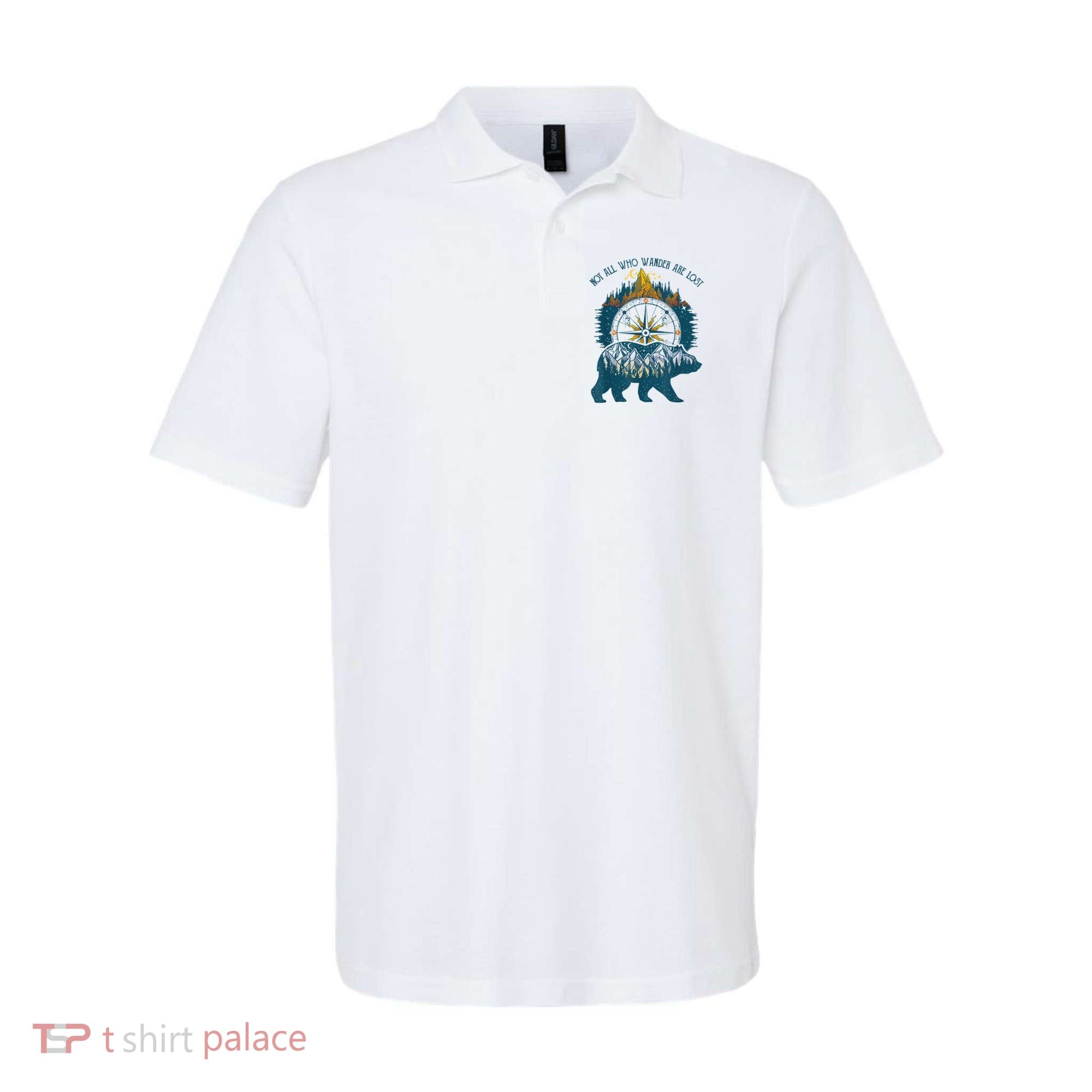 Not All Who Wander Are Lost Bear Camping Crew Happy Camper Polo
