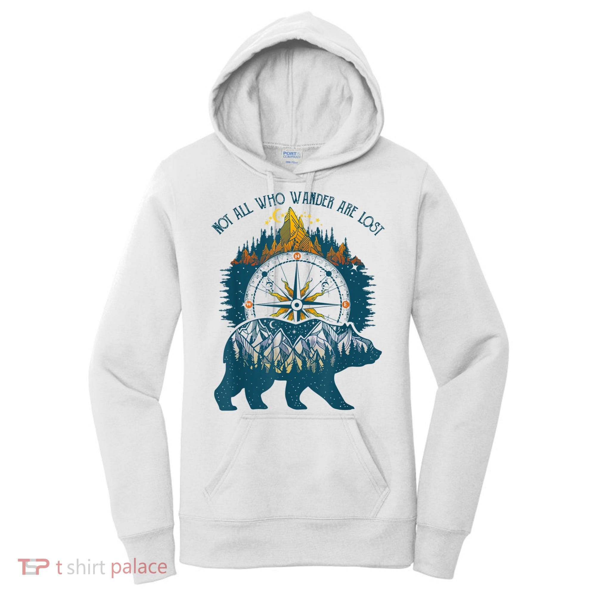 Not All Who Wander Are Lost Bear Camping Crew Happy Camper Women's Hoodie