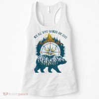 Not All Who Wander Are Lost Bear Camping Crew Happy Camper Women's Tank Top thumb 0