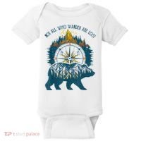 Not All Who Wander Are Lost Bear Camping Crew Happy Camper Baby Bodysuit thumb 0
