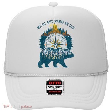 Not All Who Wander Are Lost Bear Camping Crew Happy Camper Hat
