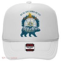 Not All Who Wander Are Lost Bear Camping Crew Happy Camper Hat thumb 0