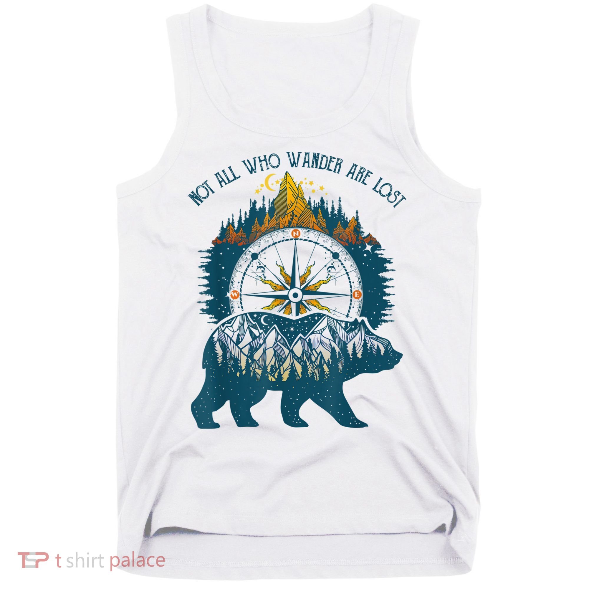 Not All Who Wander Are Lost Bear Camping Crew Happy Camper Tank Top