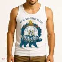 Not All Who Wander Are Lost Bear Camping Crew Happy Camper Tank Top thumb 3