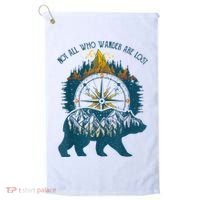 Not All Who Wander Are Lost Bear Camping Crew Happy Camper Golf Towel thumb 0