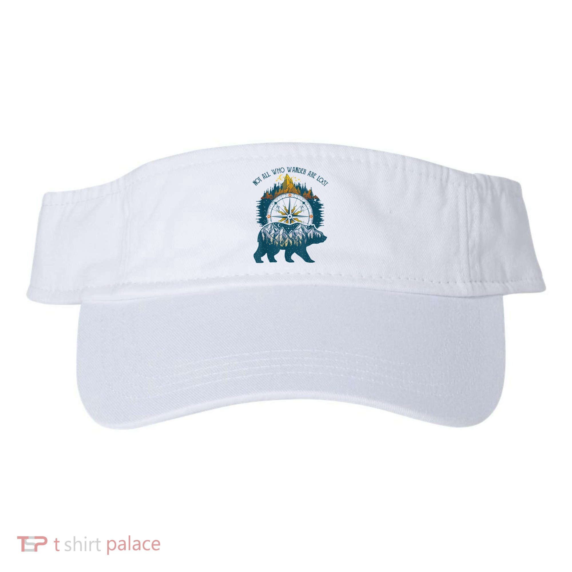 Not All Who Wander Are Lost Bear Camping Crew Happy Camper Visor