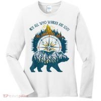 Not All Who Wander Are Lost Bear Camping Crew Happy Camper Women's Long Sleeve Shirt thumb 0