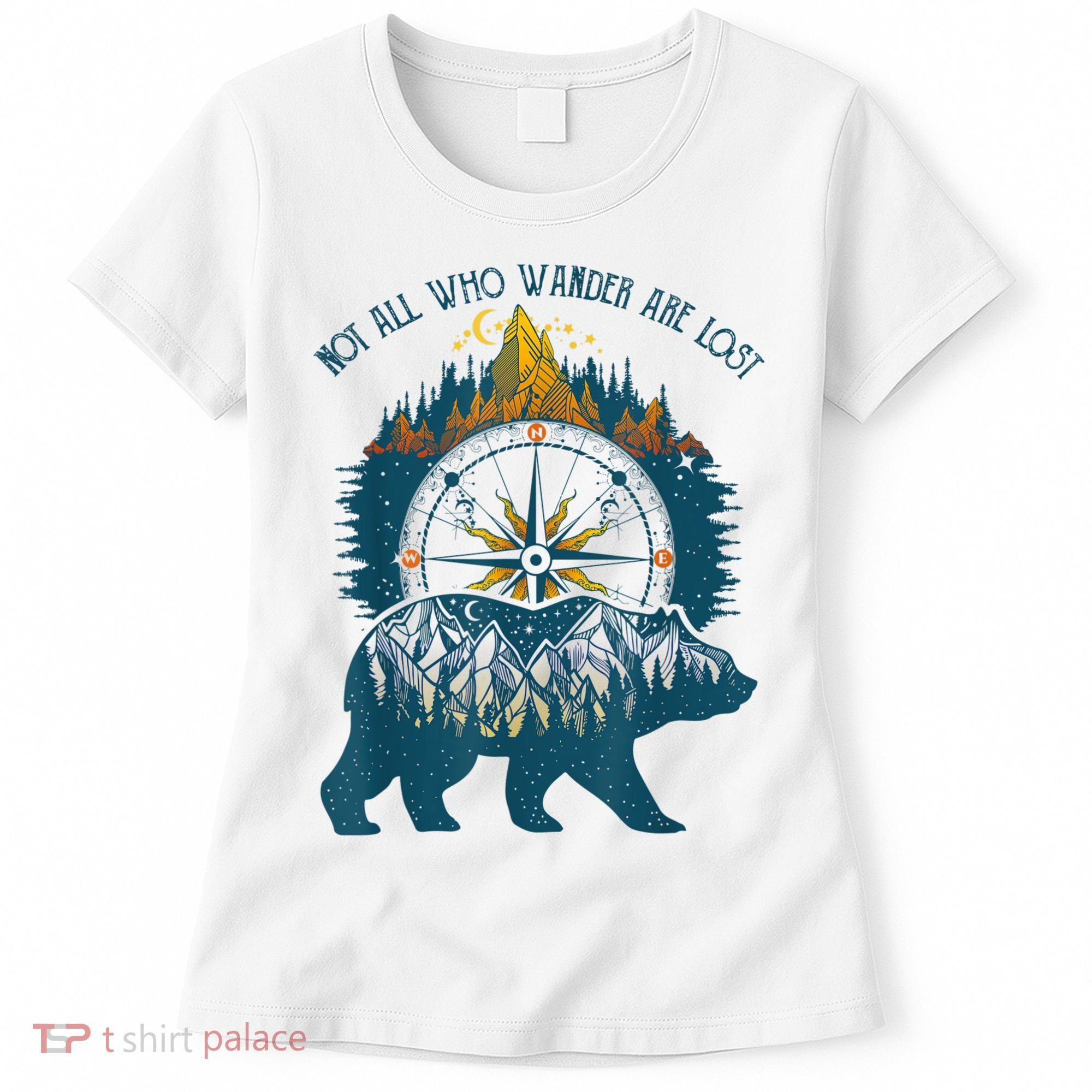 Not All Who Wander Are Lost Bear Camping Crew Happy Camper Women's T-Shirt