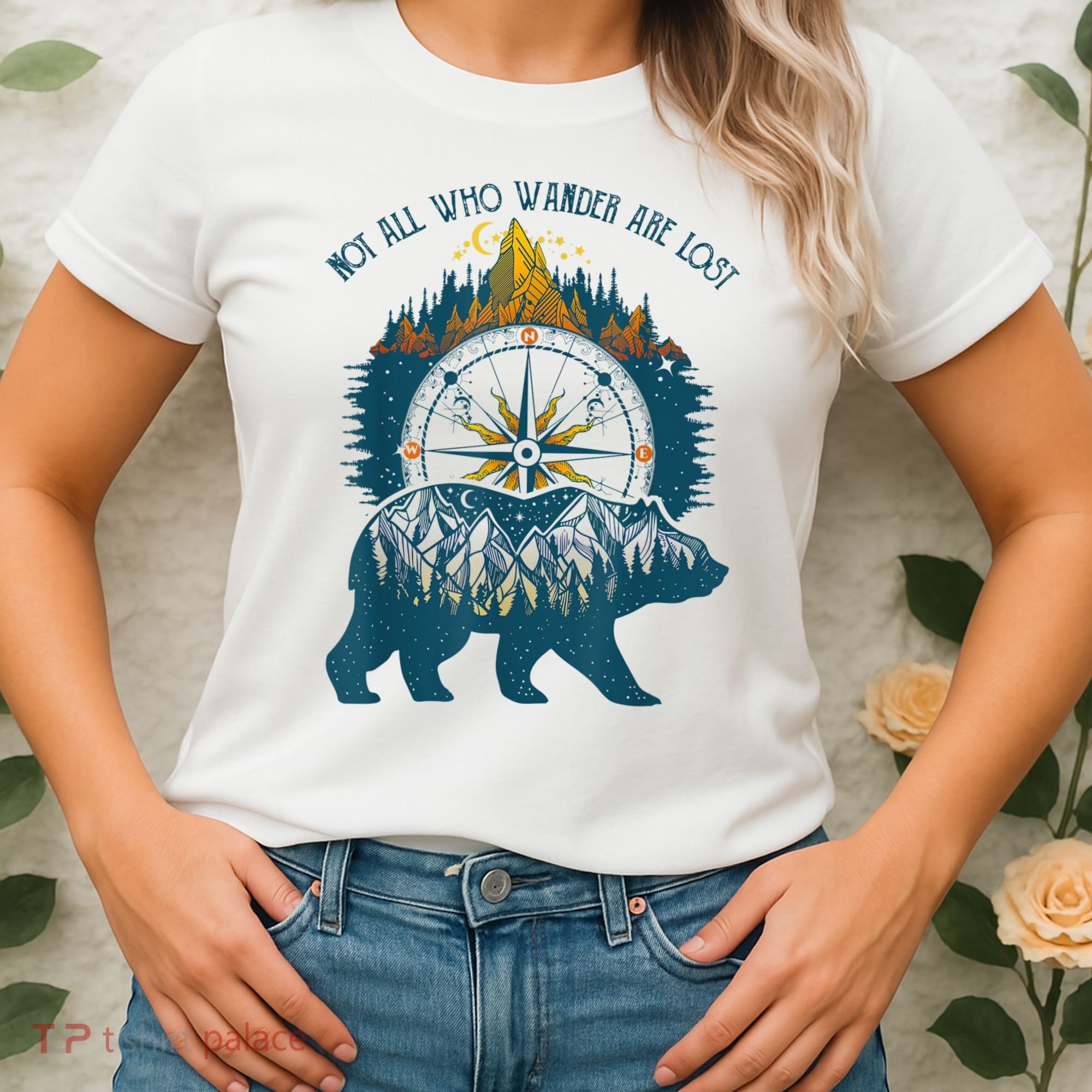Not All Who Wander Are Lost Bear Camping Crew Happy Camper Women's T-Shirt