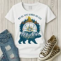 Not All Who Wander Are Lost Bear Camping Crew Happy Camper Women's T-Shirt thumb 3