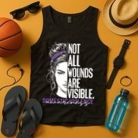 Not All Wounds Are Visible Women Domestic Violence Awareness Tank Top thumb 4