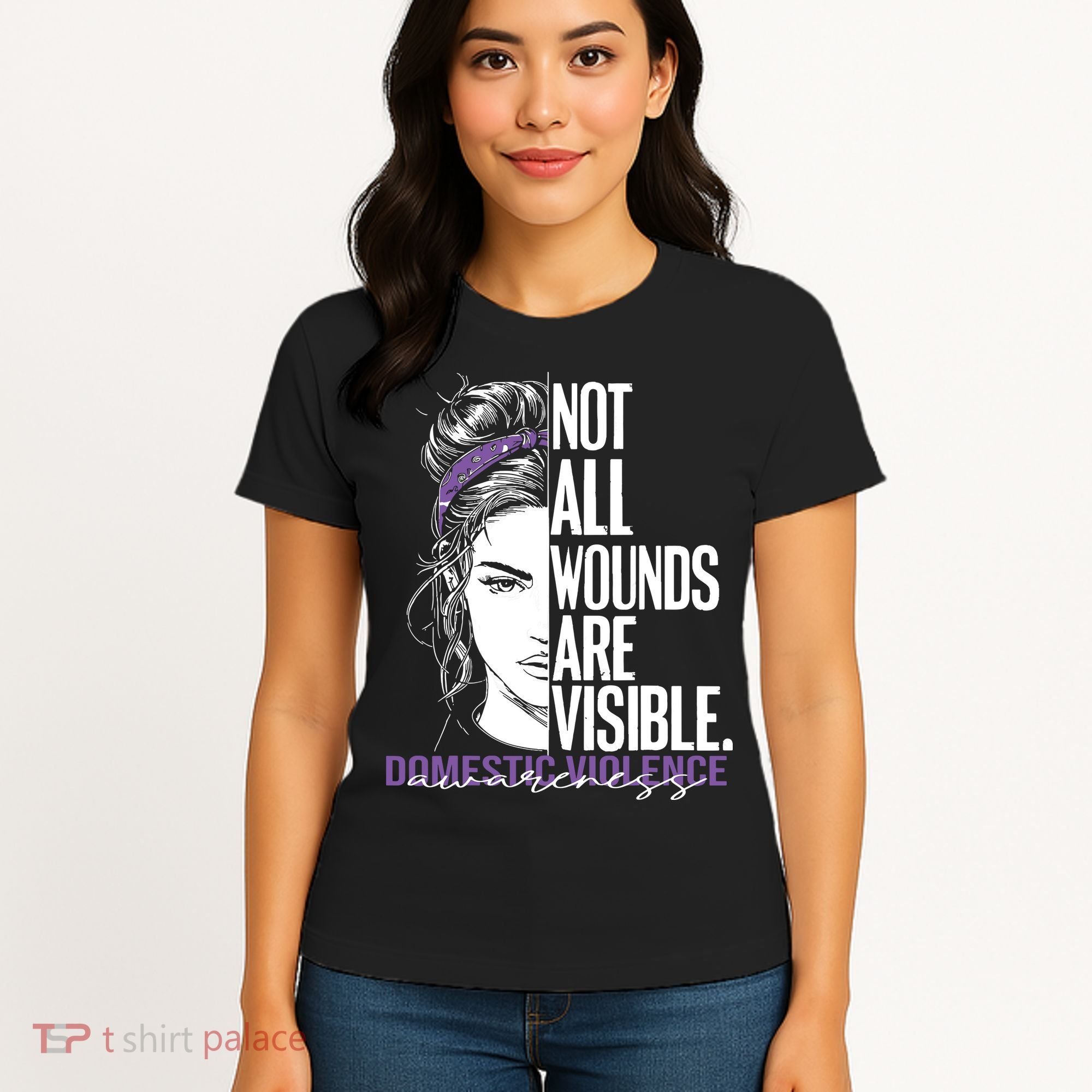 Not All Wounds Are Visible Women Domestic Violence Awareness Women's T-Shirt