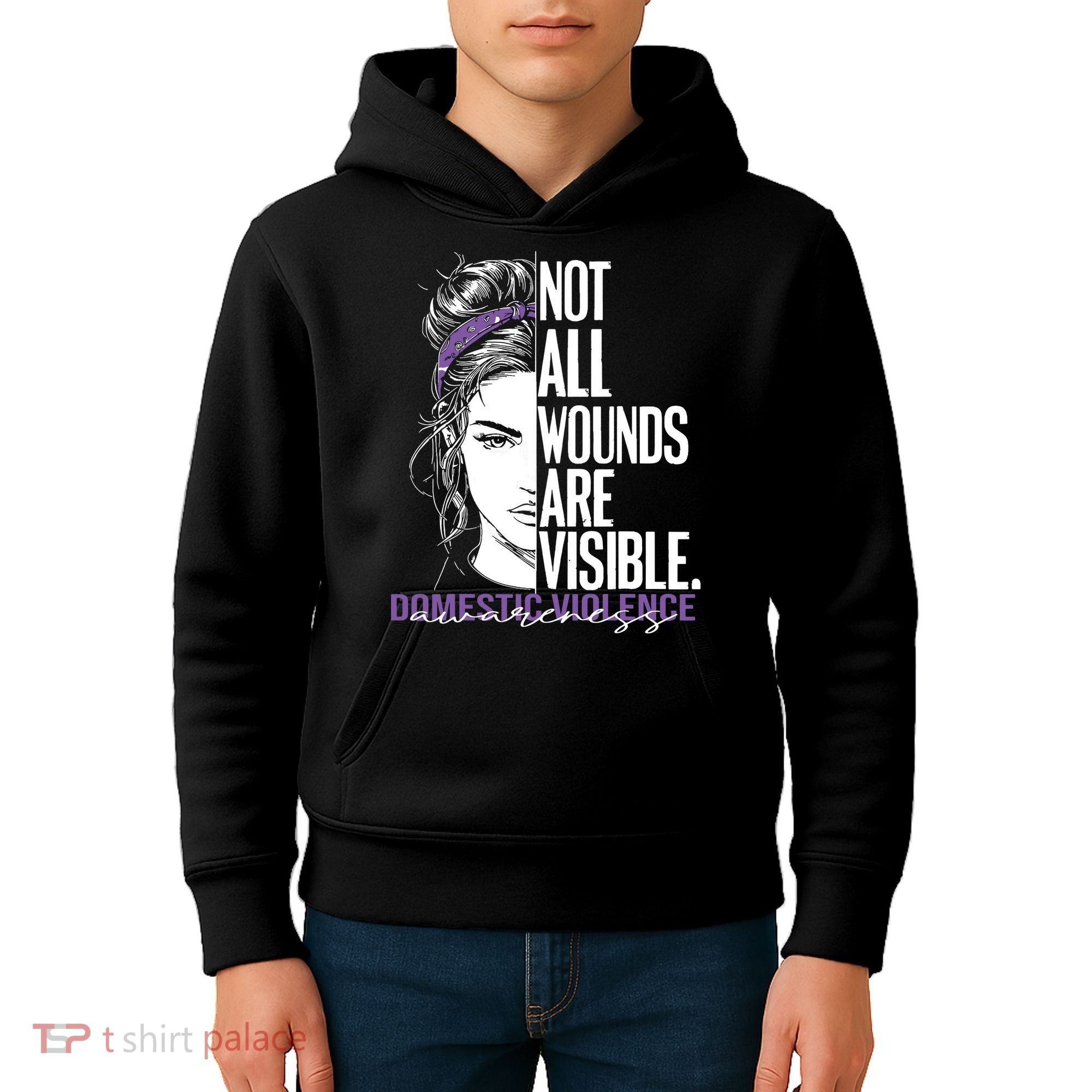 Not All Wounds Are Visible Women Domestic Violence Awareness Kids Hoodie