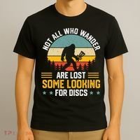 Not All Who Wander Are Lost Disc Golf Bigfoot Funny Golfing T-Shirt thumb 3