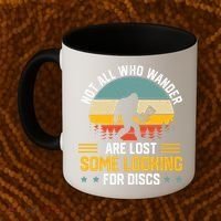 Not All Who Wander Are Lost Disc Golf Bigfoot Funny Golfing Coffee Mug thumb 2