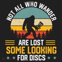 Not All Who Wander Are Lost Disc Golf Bigfoot Funny Golfing Beanie thumb 2